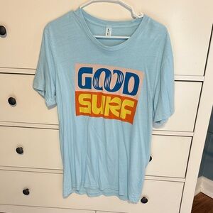Light Blue 'Good Surf' Graphic T-Shirt Small